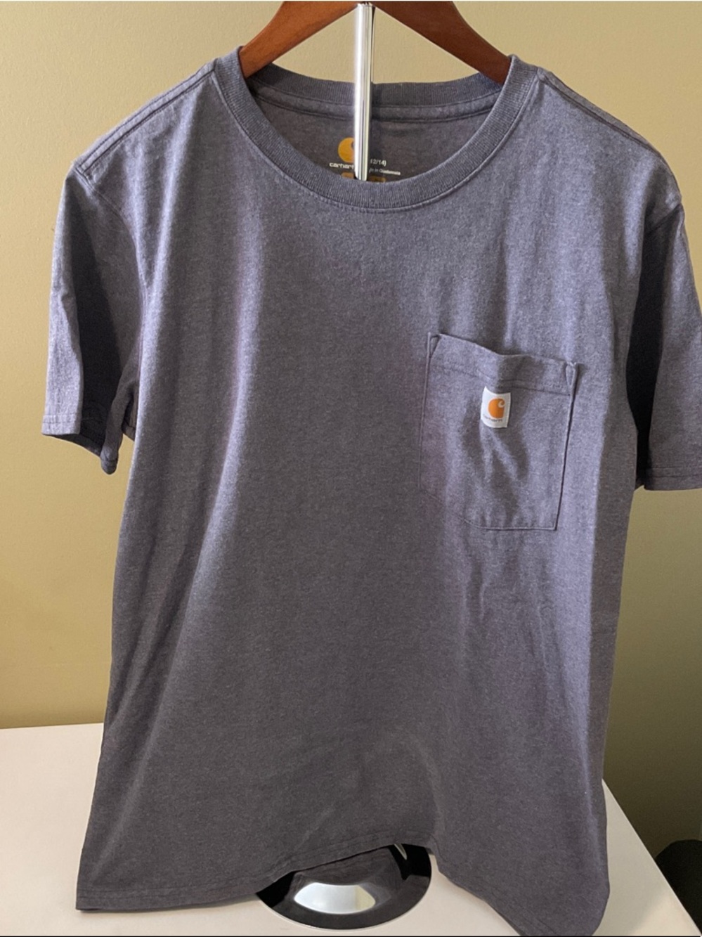 Carhartt Womens Pocket Tee in Heather blue